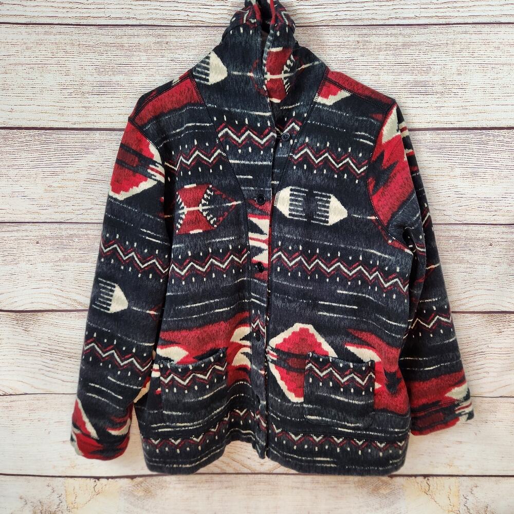 VTG Ralph Lauren Jeans Co. Aztec Print Button Front Cardigan Jacket XL Large RLR